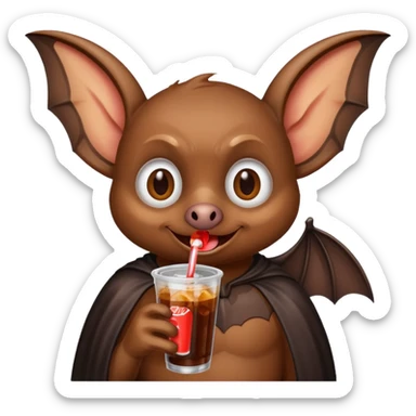 bat drinkig soda sticker