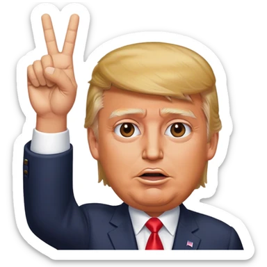 Donald  Trump shows hand  victory hyperrealistic sticker