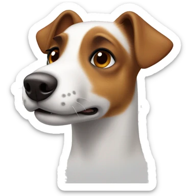 jack russel dog with slight grey around muzzle and brown spot central forehead sticker