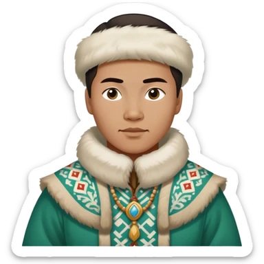 greenland citizen traditional outfit standing full scale sticker