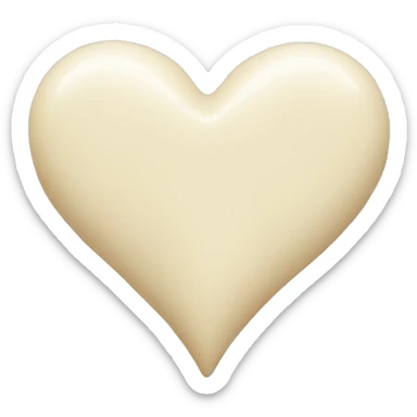 cream heart sticker