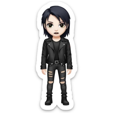 emo rockstar nonchalant vampire sticker