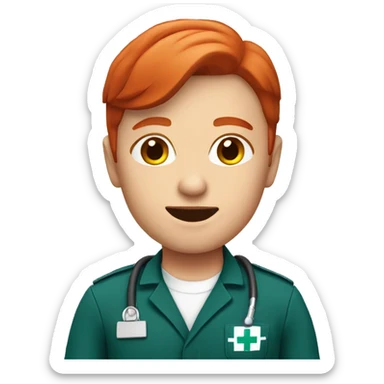 Red head paramedic sticker
