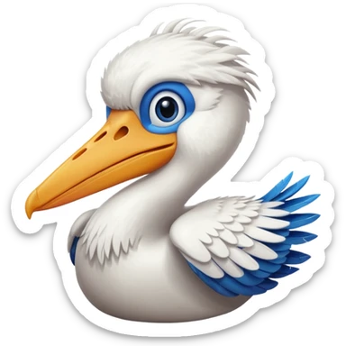 Create a really simple cartoon pelican emoji that i can copy and paste into text sticker