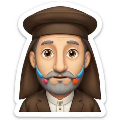 Jewish rabbi with payout and a big nose sticker