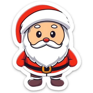 Santa with a ugly wig sticker