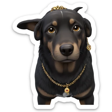 dog with stunning necklace sticker