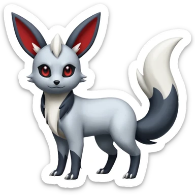 Umbreon-Absol-Minccino-Zangoose-fusion-hybrid-creature  sticker