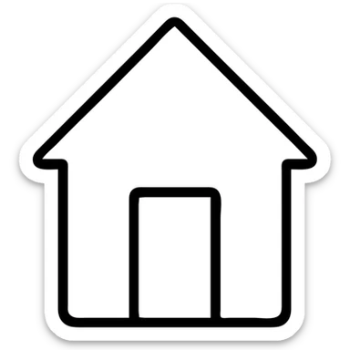 Simple house with a roof and door sticker