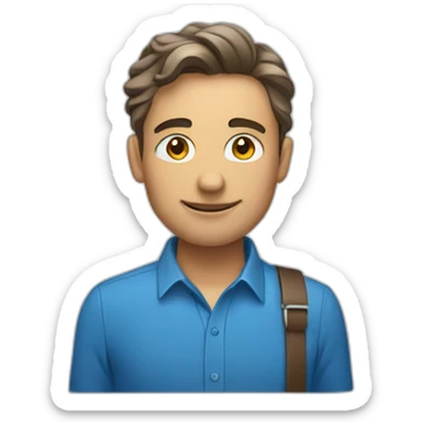 salesman with blue shirt sticker