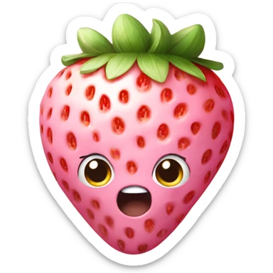 pink strawberry with white chocolate sticker