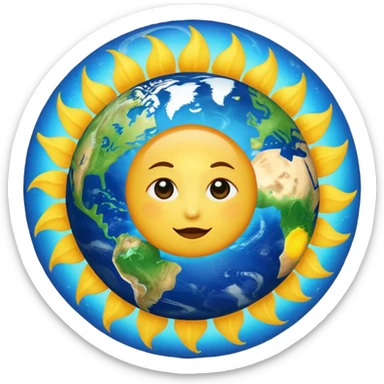 the sun moving  around the earth  sticker