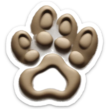 dog paw imprint in mud sticker