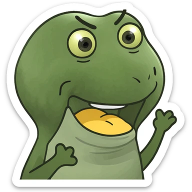 A tired-looking yellow Genmoji with droopy eyes and an open mouth, lazily flapping its hand by its face to mock someone who won’t stop talking. sticker