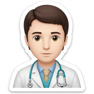 male brunette doctor sticker
