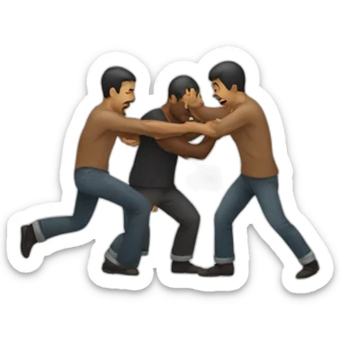 Person beating someone up sticker