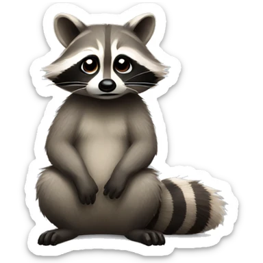 Raccoon sitting upright sticker