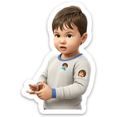 brown haired boy portrait sticker