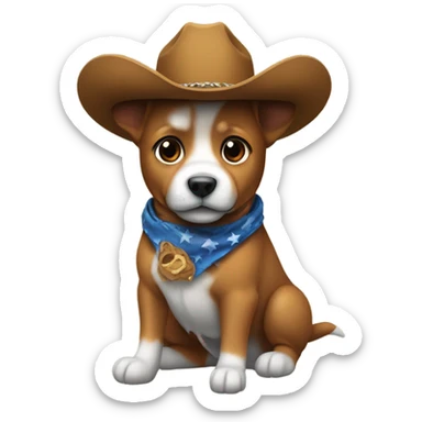 Cowboy dog sticker