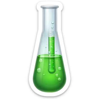 test tube with green liquid sticker