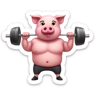 Pig in the gym sticker