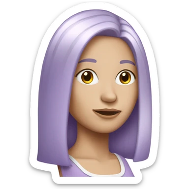 White woman with lilac colored straight hair sticker