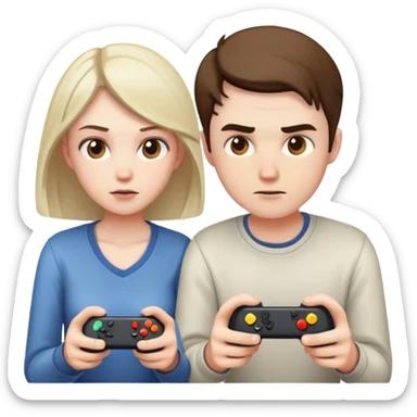 Couple playing videogame sticker