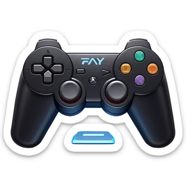 Clash of Clans aesthetic: Cinematic Playful PlayStation 3 Console Portrait Emoji, rendered in a 3D vector-style similar to standard emojis with minimal shading and bold, simplified shapes. A compact, distinct form with signature details, softly glowing with a cutting-edge console technology charm. Simplified yet unmistakably iconic, highly detailed and consistent, glowing with a soft radiance and high shine. Stylized with a touch of technological advancement and a soft glowing outline, capturing the essence of a beloved gaming relic with a friendly, playful manner! sticker