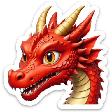 Dragon Japonais Rouge et noir floqué UMAMI sticker