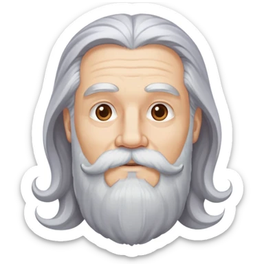 God, man with long grey hair, white beard and mustache, divine appearance sticker