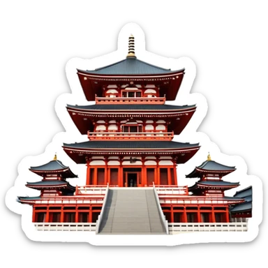 Cinematic Realistic Senso-ji Temple Landmark Emoji, depicted with the historic Tokyo temple rendered with intricate architectural detail and dynamic, cultural lighting. sticker
