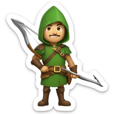 robin hood con un arma sticker