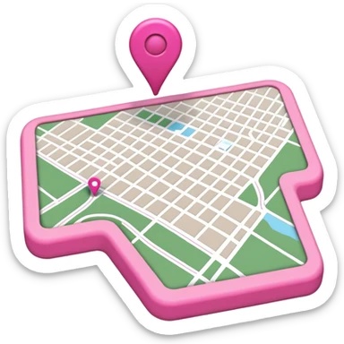 mix pink of a big gps map of the lines sticker