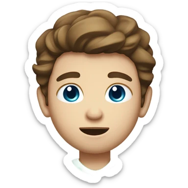 boy with brown hair and blue eyes. wearing a green shirt. holding an american football. from the chest up sticker