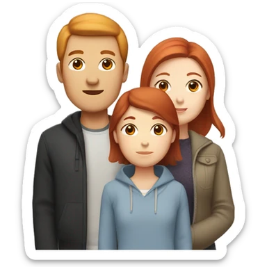 Mixed family that has a Korean dad, white mom with red hair, and teenage girl  sticker