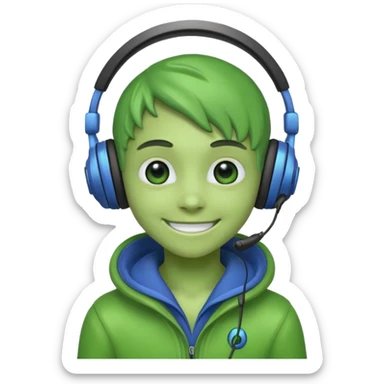 Alien teen gamer sticker