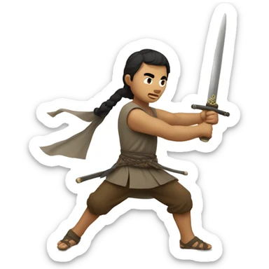 Norman Lao sword fighting sticker