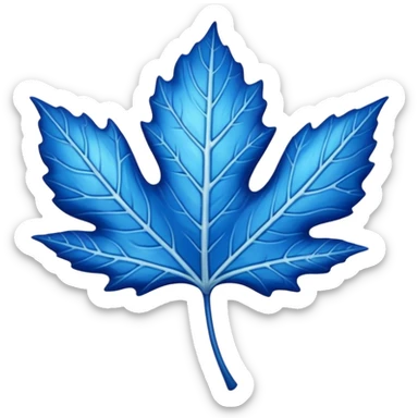 Blue sycamore leaf sticker