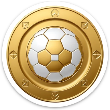 round golden plate with football motifs, representing Israeli Premier League champions sticker
