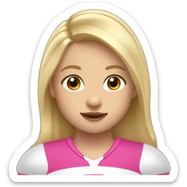 Una niña rubia de 6 años con coletas rosas y que le encanta el rugby. sticker