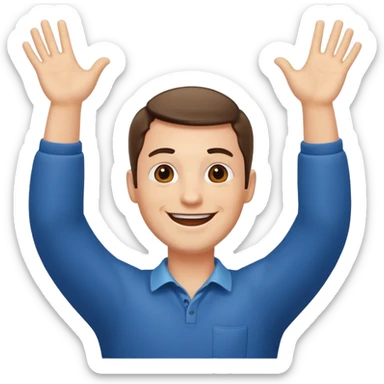 happy dad raising arms sticker