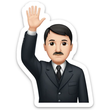 Hitler raising one hand straight up like a salute sticker