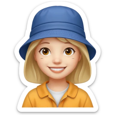 bucket hat girl sticker