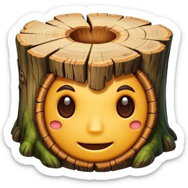 Madera cortada en tronco sticker