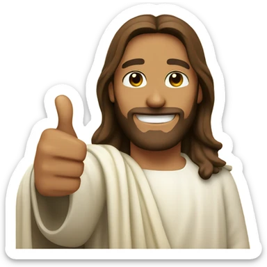 Jesus christ smiling thumbs up sticker