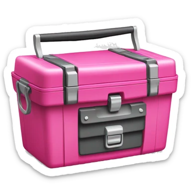 Realistic hot pink Fishing tackle box sticker