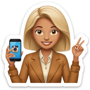 una señora entrando a mi  Instagram  para promocionar mi marca sticker