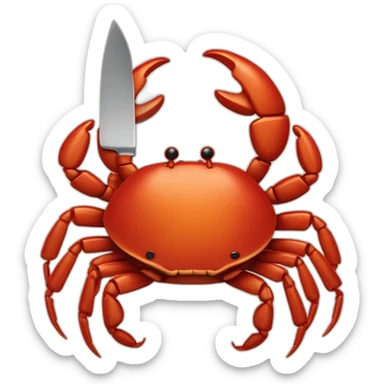 Crabe avec un couteau a la main sticker