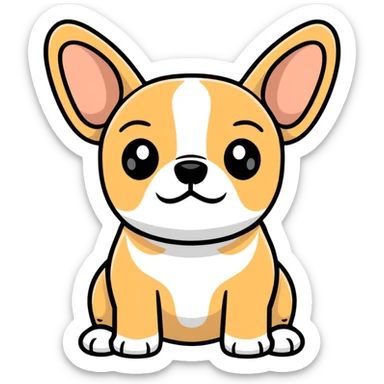 cute tan french bulldog head with characteristic facial features sticker