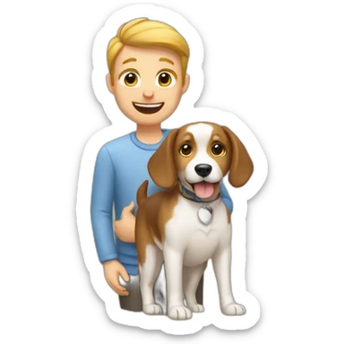 a dog and his owner together  sticker